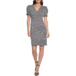 DKNY Womens Houndstooth Sheath Dress BHFO 0452