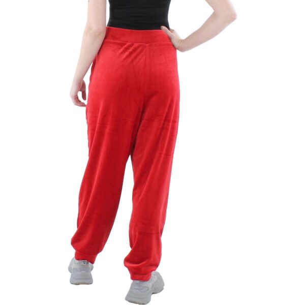 DKNY Womens Red Velour Sequined Logo Casual Jogger Pants XS BHFO 6763