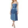 DKNY Women's Sleeveless Denim Patchwork Belted Dress