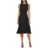 DKNY Women's Sleeveless Side Drape Midi