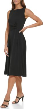 DKNY Women's Sleeveless Side Drape Midi