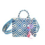 Empire Cove Gift Set for Women Mom Sister - Mini Tote Bag comes with a cute Tassel - Purse Handbags Satchel - Diamond Blue