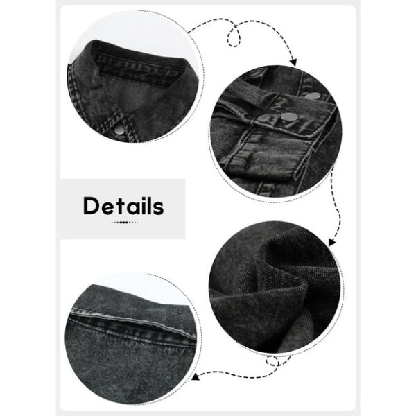 Eytino Womens Button Down Denim Jackets Long Sleeve Oversize Boyfriend Jeans Jackets Black S Female