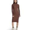 G-STAR Women's Engineered Rib Mock Neck Long Sleeve Dress