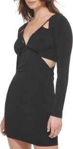 GUESS Women's Long Sleeve Ity Cut Out Sheath Dress