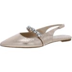 Jewel Badgley Mischka Womens Bambi Coated Pointed Toe Flats Shoes BHFO 4288