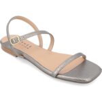 Journee Collection Womens Crishell Faux Leather Warm Strappy Sandals BHFO 0077