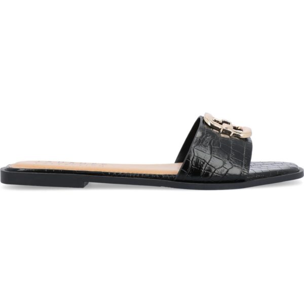 Journee Collection Womens Faux Leather Dressy Slide Sandals Shoes BHFO 2109