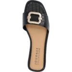 Journee Collection Womens Faux Leather Dressy Slide Sandals Shoes BHFO 2109