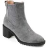 Journee Collection Womens Jentry Gray Ankle Boots 10 Medium (B,M) BHFO 7155