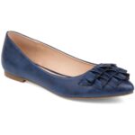 Journee Collection Womens Judy Faux Leather Slip On Ballet Flats Shoes BHFO 0078