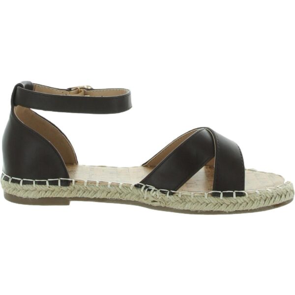 Journee Collection Womens Lyddia Faux Leather Ankle Strap Flat Sandals BHFO 9702