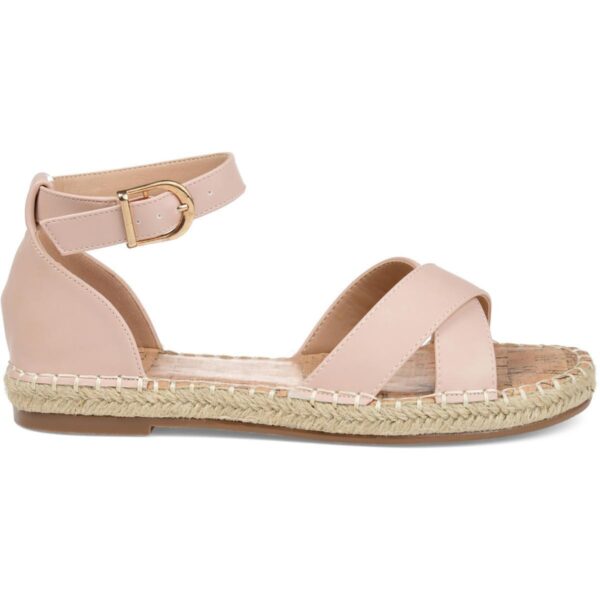 Journee Collection Womens Lyddia Faux Leather Ankle Strap Flat Sandals BHFO 9702