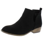 Journee Collection Womens Rimi Faux Suede Stacked Ankle Boots Shoes BHFO 4156