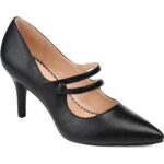 Journee Collection Womens Sidney Faux Leather Dress Heels Heels BHFO 0021