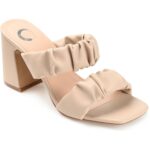 Journee Collection Womens Zoee Beige Strappy Sandals 6.5 Medium (B,M) BHFO 4526