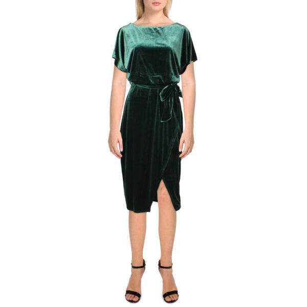 Kensie Dresses Womens Velvet Boatneck Midi Dress BHFO 9917