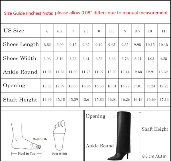 Knee High Boots Women Fold Over Boots Pointed Toe Stiletto Heel Tall Slouchy Boots Zipper Dress Long Shark Boots