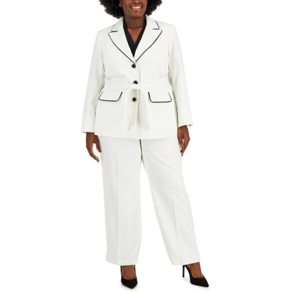 Le Suit Womens Ivory 2PC Pant Suit Plus 22W BHFO 7353