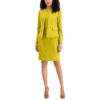 Le Suit Womens Yellow Knit Long Sleeves Open-Front Blazer Jacket 6 BHFO 6453