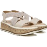 LifeStride Womens Clementine Beige Wedge Sandals 6.5 Medium (B,M) BHFO 3421