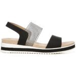 LifeStride Womens Zing Black Flatform Sandals Shoes 8 Wide (C,D,W) BHFO 4599