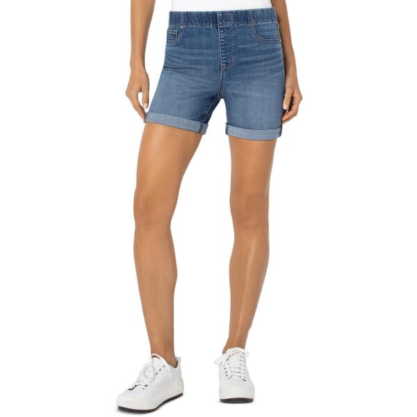 Liverpool Los Angeles Womens Blue Medium Wash Short Denim Shorts 0 BHFO 5681