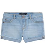 Lucky Brand Girls' Cuffed Jean Shorts, Stretch Denim with 5 Pockets, Mid to High Rise Waist