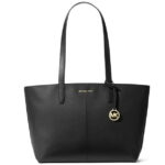 Michael Kors Jet Set Travel Medium Zip Top Tote Black Multi MK Signature