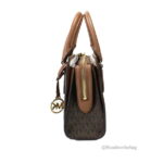 Michael Kors Womens Sheila Small Faux Saffiano Leather Satchel (Brown) 35S3G6HS5B-847