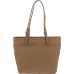 MICHAEL Michael Kors Womens Winston Beige Leather Tote Handbag Large BHFO 8580