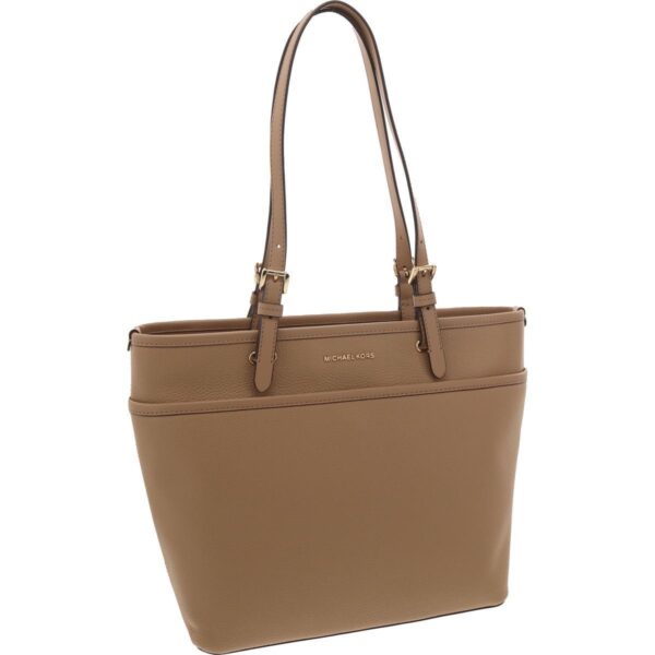 MICHAEL Michael Kors Womens Winston Beige Leather Tote Handbag Large BHFO 8580