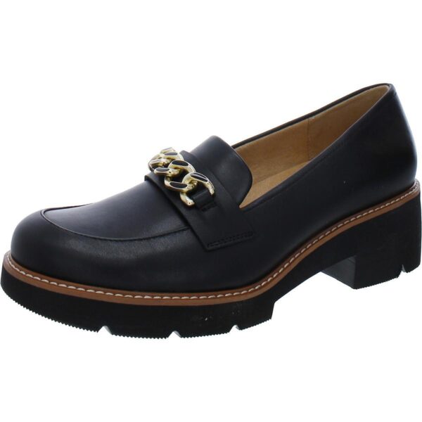 Naturalizer Womens Desi Chain Slip On Comfort Loafer Heels Shoes BHFO 6864