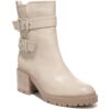 Naturalizer Womens Trina Ivory Motorcycle Boots Shoes 6.5 Medium (B,M) BHFO 8478