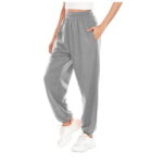 Pgeraug Active Fit Sports Trousers Jogging Sweat Jogger Pants for Women Black L