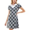 Planet Gold Womens Blue Plaid Mini Collared Shirtdress Juniors S BHFO 9018