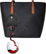 PortoVino Wine Purse (Black) - Fashionable purse with Hidden, Insulated Compartment, Holds 2 bottles of Wine! / Great Gift! / Happiness Guaranteed!