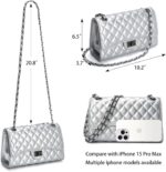 Quilted Leather Crossbody Bags for Women Trendy Ladies Shoulder Purse Satchel HandBag with Chain Strap