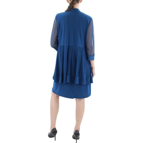 R&M Richards Womens Blue Glitter Knee-Length Formal Two Piece Dress S BHFO 8208