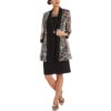 R&M Richards Womens Black Printed Jacket Outfit Two Piece Dress 6 BHFO 0148