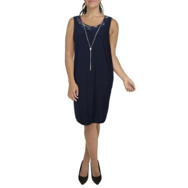 R&M Richards Womens Contrast Trim Sheath Dress Plus BHFO 4415