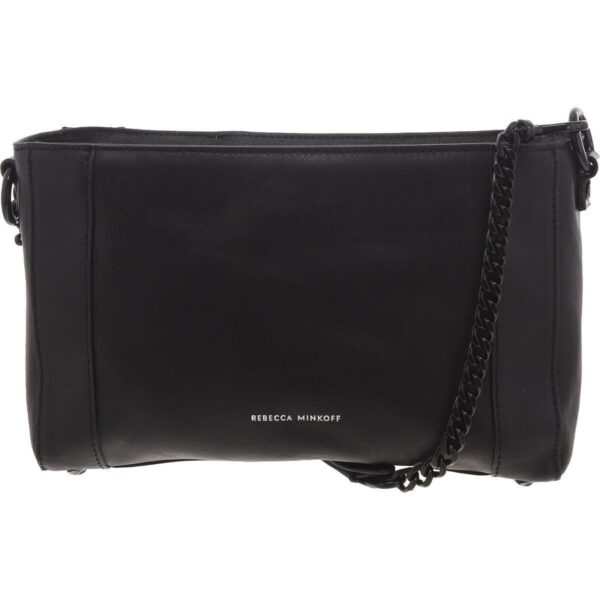 Rebecca Minkoff Womens Mini Mab Black Leather Shoulder Handbag Small BHFO 8456