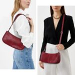 Shoulder Bags for Women Red Purse Burgundy Purse 90s Y2k Bag Studded Shoulder Crossbody Bag Trendy Leather Handbag