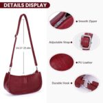 Shoulder Bags for Women Red Purse Burgundy Purse 90s Y2k Bag Studded Shoulder Crossbody Bag Trendy Leather Handbag