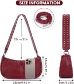 Shoulder Bags for Women Red Purse Burgundy Purse 90s Y2k Bag Studded Shoulder Crossbody Bag Trendy Leather Handbag