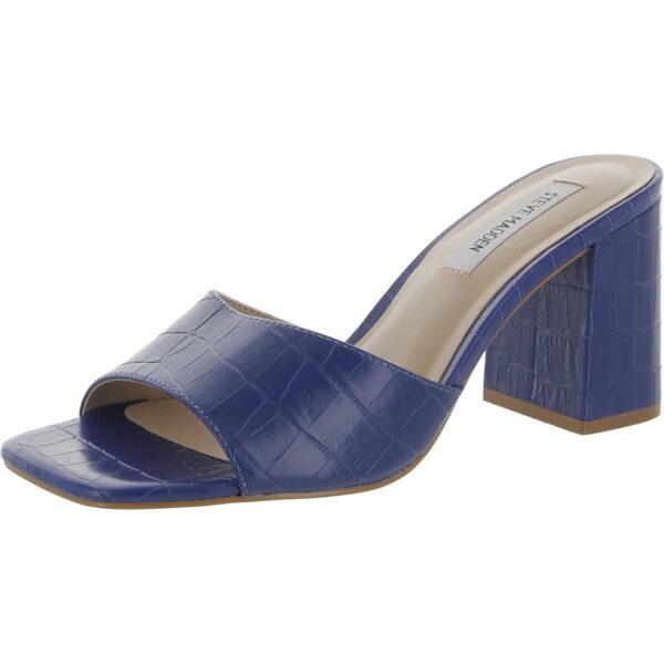 Steve Madden Womens Alaya Blue Slide Sandals Shoes 6 Medium (B,M) BHFO 6211