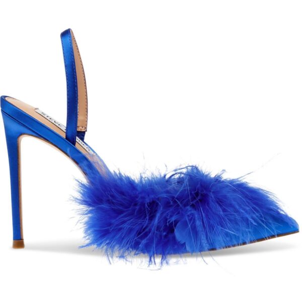 Steve Madden Womens Alexis Satin Feathers Dressy Pumps Shoes BHFO 0752