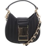 Steve Madden Womens Black Faux Leather Quilted Shoulder Handbag Small BHFO 4455