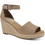 Style & Co. Womens Seleeney Taupe Wedge Sandals Shoes 7.5 Wide (C,D,W) BHFO 8538