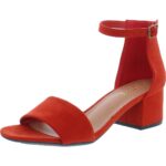 Sugar Womens Noelle Red Faux Suede Heel Sandals Shoes 10 Medium (B,M) BHFO 2860